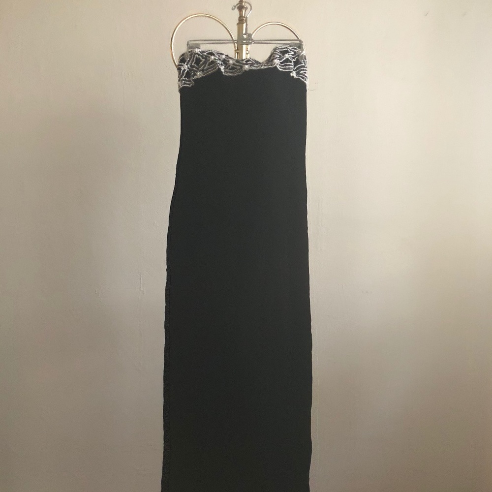 Vintage Jessica McClintock Velvet Strapless Dress
